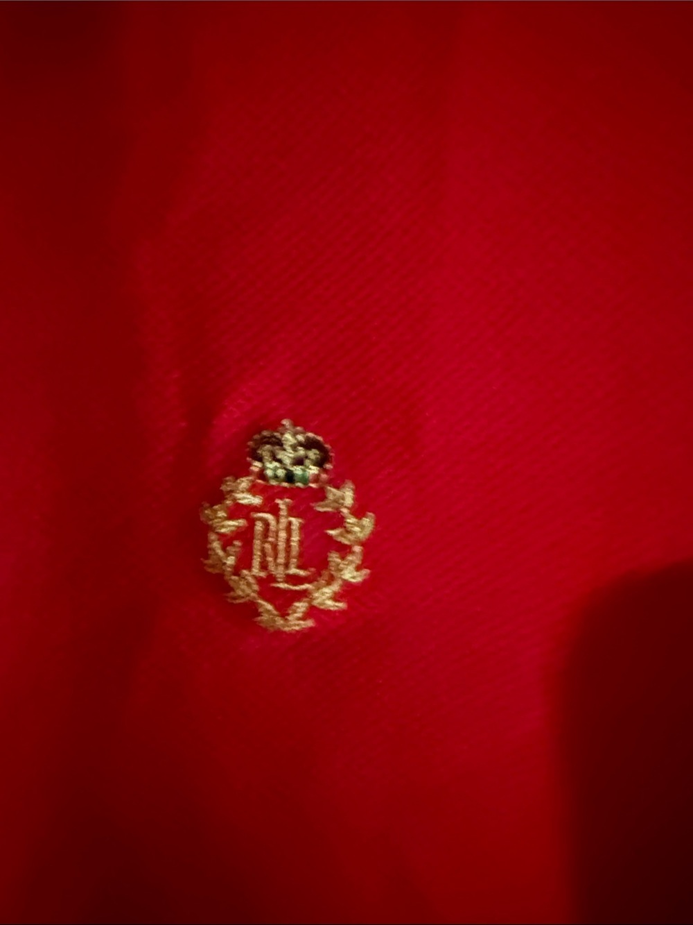 Lauren Ralph Lauren Red Polo with White Trim and Embroidered Crest - Picture 2 of 8
